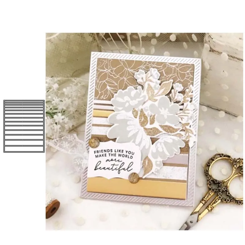 

JC New Design Metal Cutting Dies Rectangle Bar Frame Scrapbooking DIY Punch Blade Cut Make Stencil Craft Mold Mould Decoration