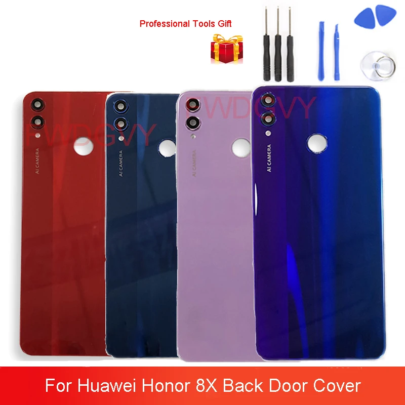 

Оригинальная задняя крышка для Huawei честь 8X батарея заднее стекло Корпус защитные двери мобильный телефон чехол с объектива камеры