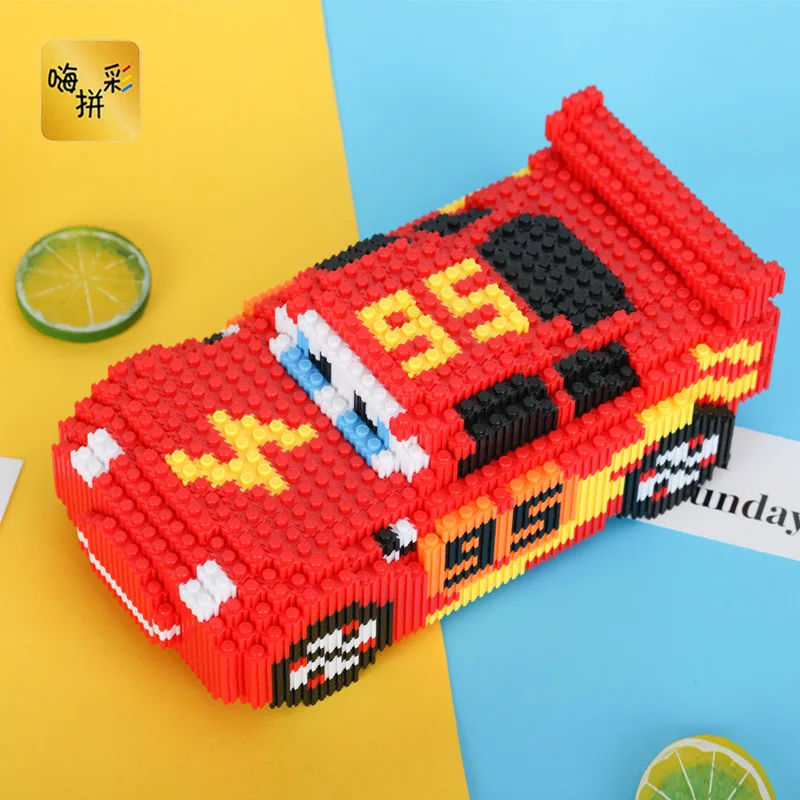Большие машинки Молния Маккуин строительные блоки игрушки LegoING милые DIY аниме
