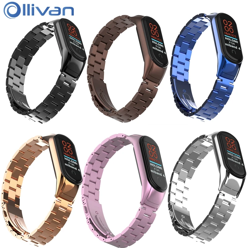 Fashion Replacement Metal Strap MI band 6 Global Stainless Steel Bracelet Wristbands Mi5 strap for Xiaomi mi Band 4 correa | Электроника