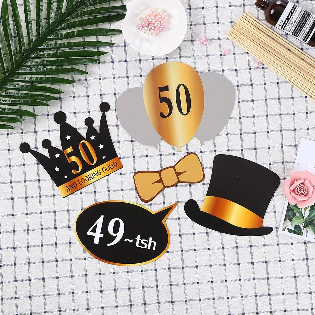 24 шт./компл. 30/50/60th Happy Birthday Photo Booth Реквизит Маска Фотобудка для взрослых вечеринки