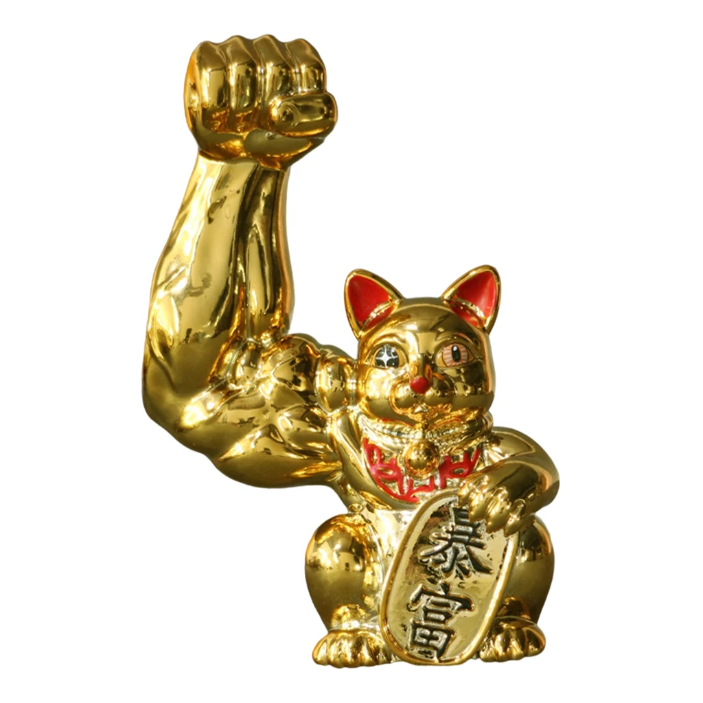 

Home Auto Fengshui Wealth Decors Lucky Cat Statue Sculpture Resin Figures