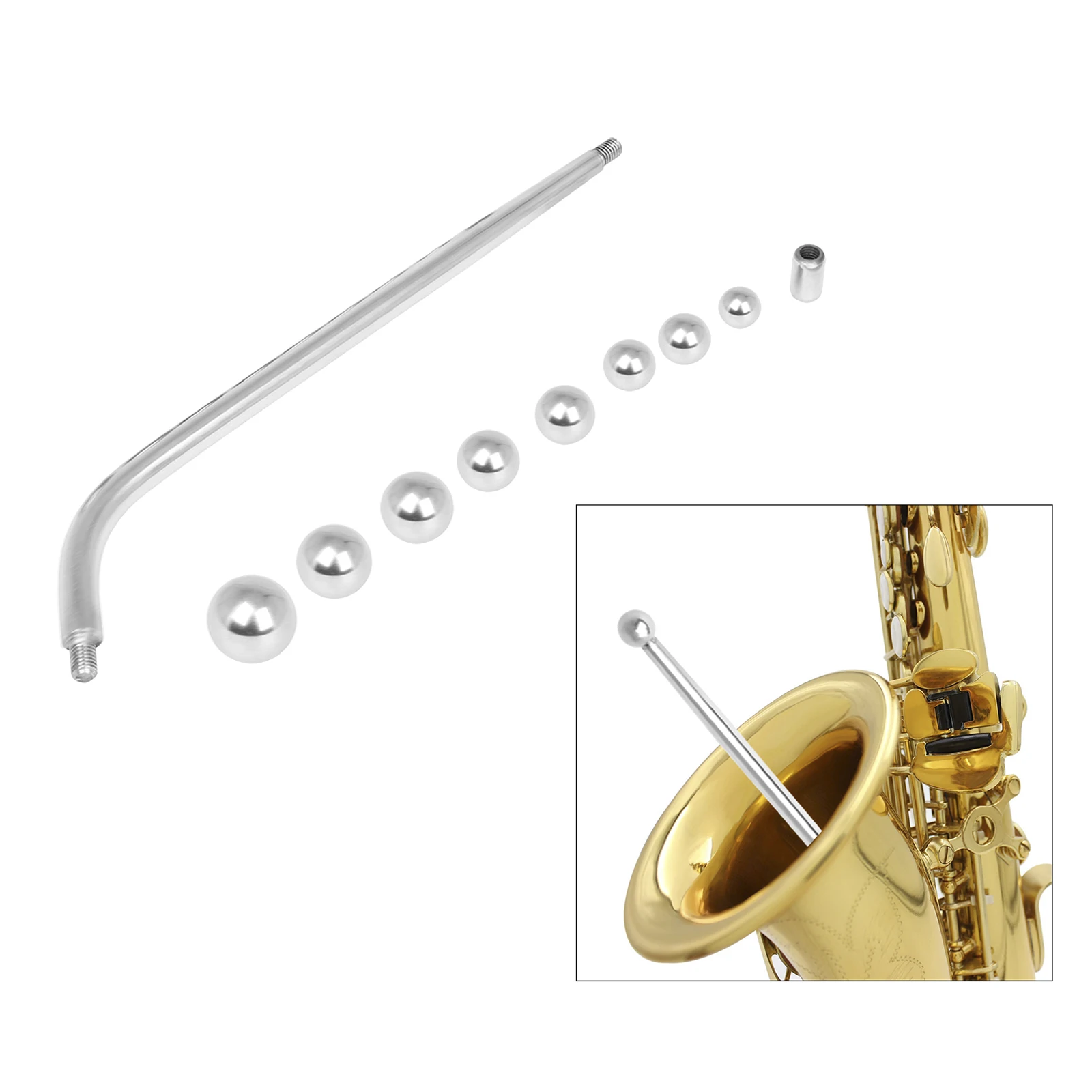 

Stainless Saxophone Dent Rods Repair Alto Tenor Small Bore Instrument Maintain Tools Kit Accessory Silver