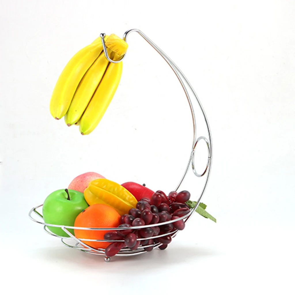 

Banana Hanger Rack With Fruit Bowl Basket Storage Orange Apple