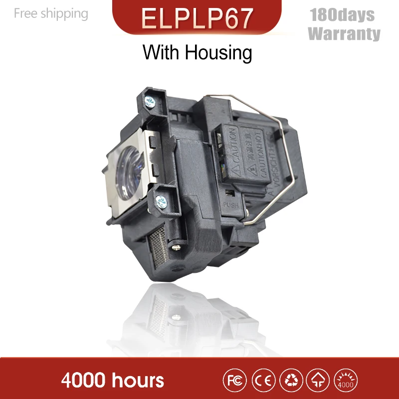 Thay Thế ELPLP67 V13H010L67 Bóng Đèn Buld Cho Epson EB-S02 EB-W02 EB-W12 EB-X14 EB-W16 Eb-s11 H432B Với Nhà Ở