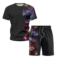 2021 summer men short sets men t shirtsshorts 3d cool design o collared ethnic fashion oversized short sleeve jersey sportswear