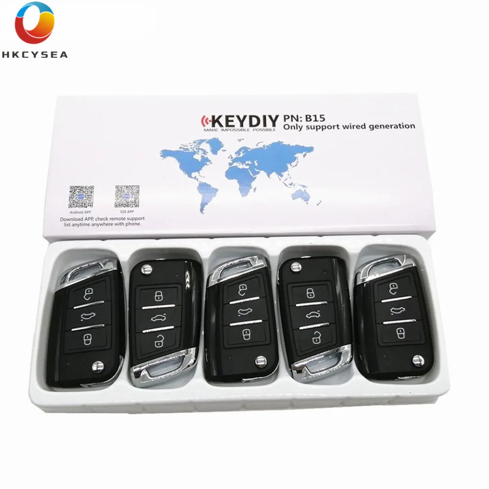 HKCYSEA 5/10/15 шт. KEYDIY серии B 3 кнопки MQB Стиль для VW удаленный ключ Управление B15 KD900 + URG200
