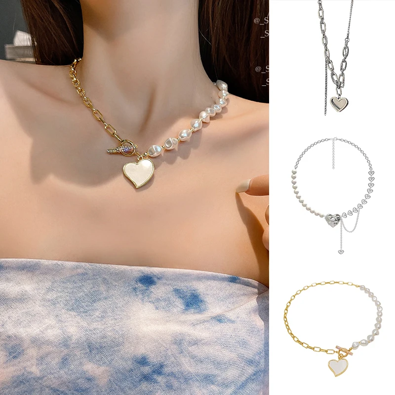 

Light Luxury Loving Imitation Pearl Necklace Niche Design Sense Alloy Necklace All-match Clavicle Chain Modern Women Jewelry