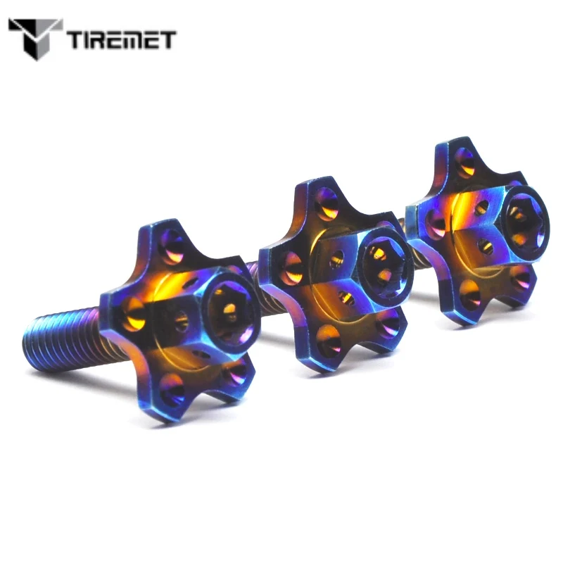 Tiremet 4Pcs M6x20mm titanium Ti Frame License Plate Bolts &amp Nuts Screws Fasteners for Motorcycle Bike GR5 | Обустройство дома