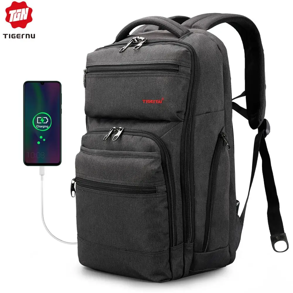 Tigernu Марка 29 L Анти вор Мужская Мода USB Зарядное Устройство Мужской рюкзак 15.6 дюймов Ноутбук Сумка Рюкзаки Путешествия Случайные Школьные Сумки Для Мальчика