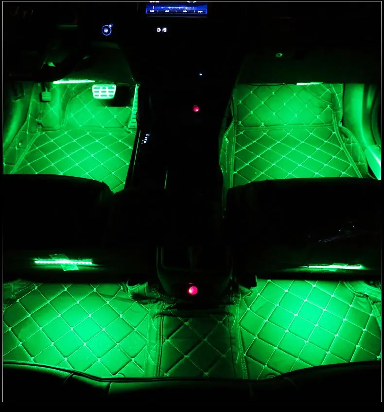 4 шт. 12 SMD дистанционное управление музыкой красочный RGB светодиодный автомобильный интерьерный напольный декоративный светильник в полоску для автомобиля
