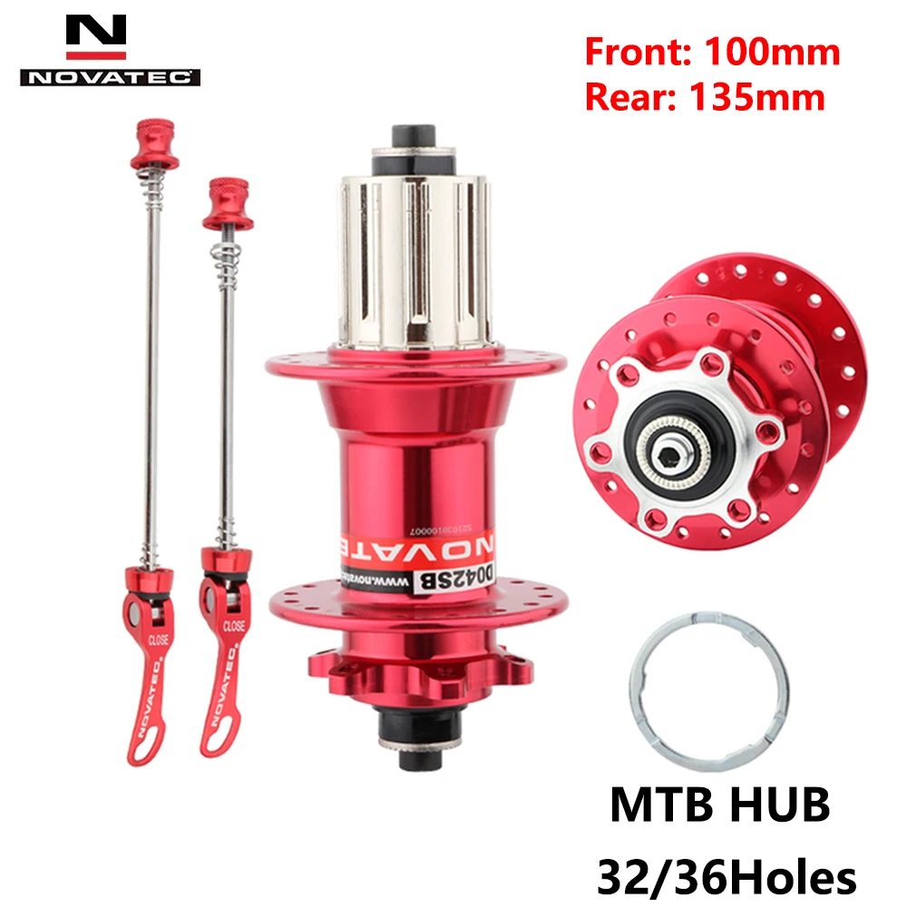 

NOVATEC MTB Bike 6 Pawls HG Disc Brake Hub D041SB D042SB 8/9/10/11 speed Thru Axle 100 135mm Quick Release Sealed Bearing Hub