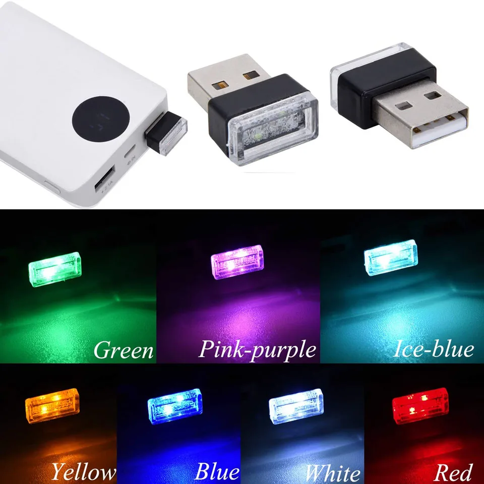 Treennel 7 шт. светодиодный светильник для автомобиля авто Интерьер USB атмосферный