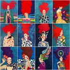 HUACAN краска по номеру девушка рисование на холсте Ручная Краска ed Art подарок DIY фотографии по номеру волосы женские комплекты, украшение для дома