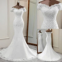 elegant wedding dress long wedding gowns beautiful appliques bride dress graceful flower robe de mariee mermaid