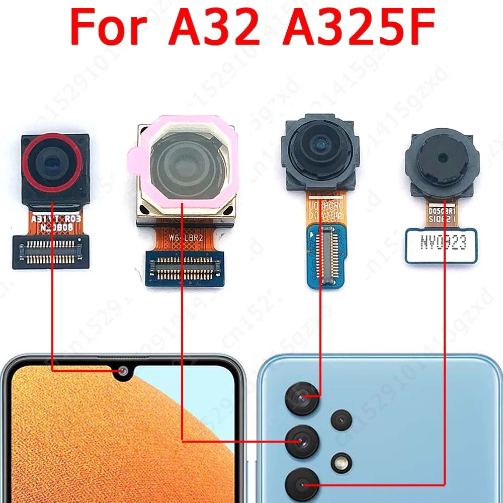 Оригинальная задняя фронтальная камера для Samsung Galaxy A32 A325F фронтальная задняя камера для селфи задняя камера Модуль гибкий запасные части