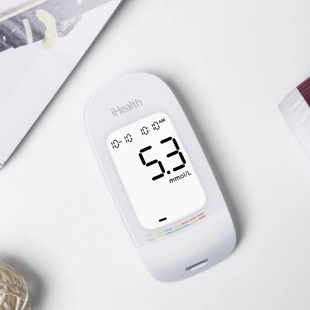 Xiaomi mijia IHealth измеритель уровня глюкозы в крови с тестовыми полосками Lancets компактный портативный 5 передач ЖК-дисплей Цифровая подсветка память для хранения