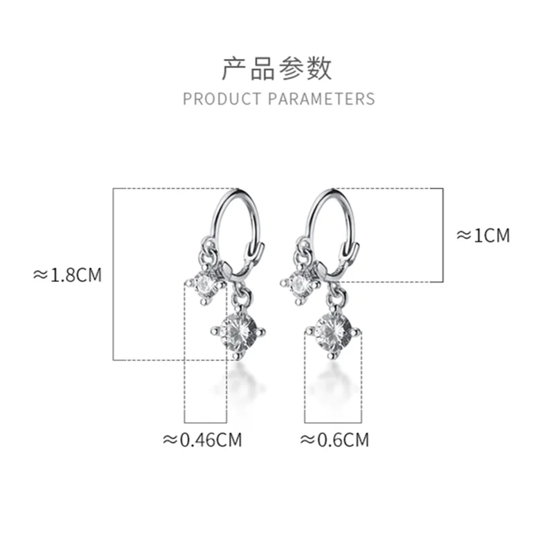 Женские серьги подвески WANTME из серебра 100% пробы с белым