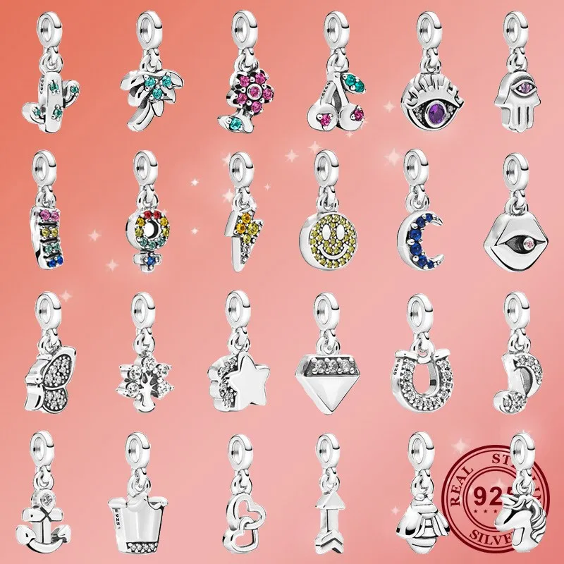 

2021 New 925 Sterling Silver My Pink Flamingo Micro Dangle Charms Fit Original Pandora Me Bracelet Jewelry Gift