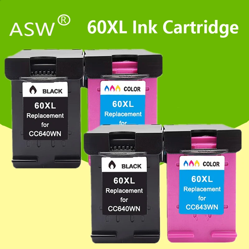 Картриджи чернильные 4 PK 60XL для HP 60 XL Deskjet C4685 C4688 C4798 C4799 D110a ENVY 100 110 111 114 120 121 F2480 F2420