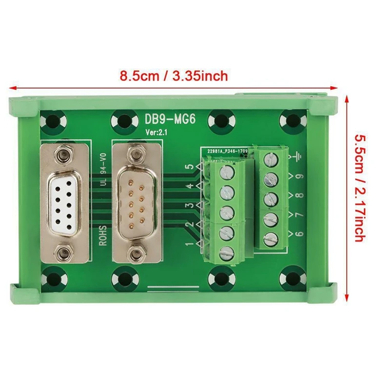 DB9-MG6 DIN рейку интерфейс модуль мужской/женский разъем Breakout Board | Инструменты