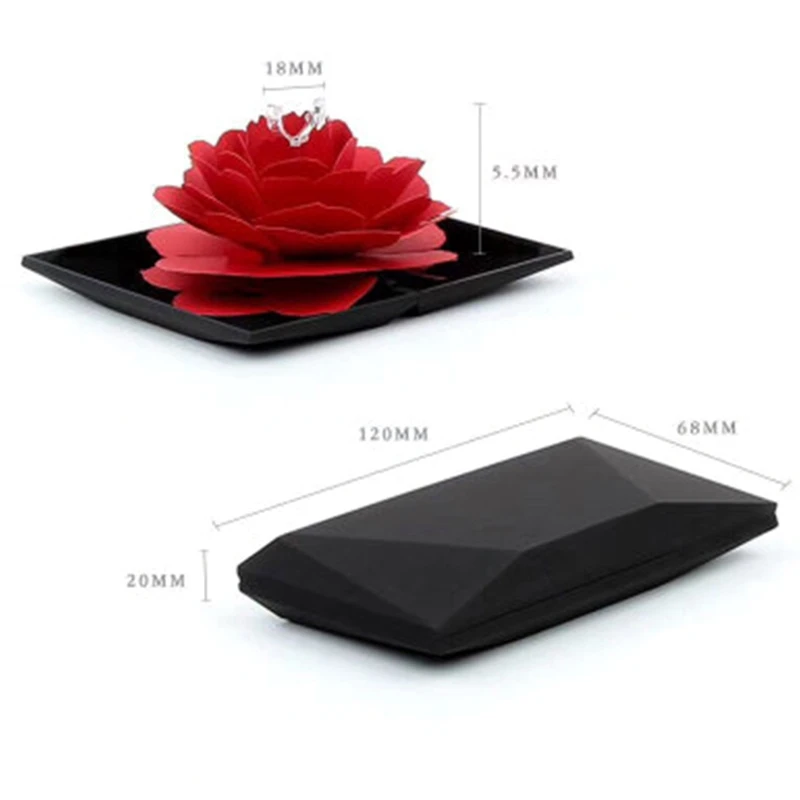 Горячая Распродажа Свадебная коробка с вращающимся розовым кольцом прекрасная