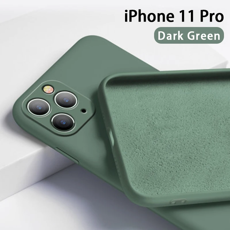 Мягкий силиконовый чехол для iPhone 11 Pro pro Max с полной защитой жидкий телефона чехлы