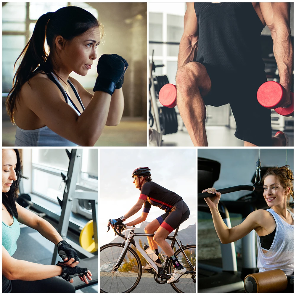 

Leather Workout Gym Gloves Weight Lifting Fingerless Fitness Gloves Men Women