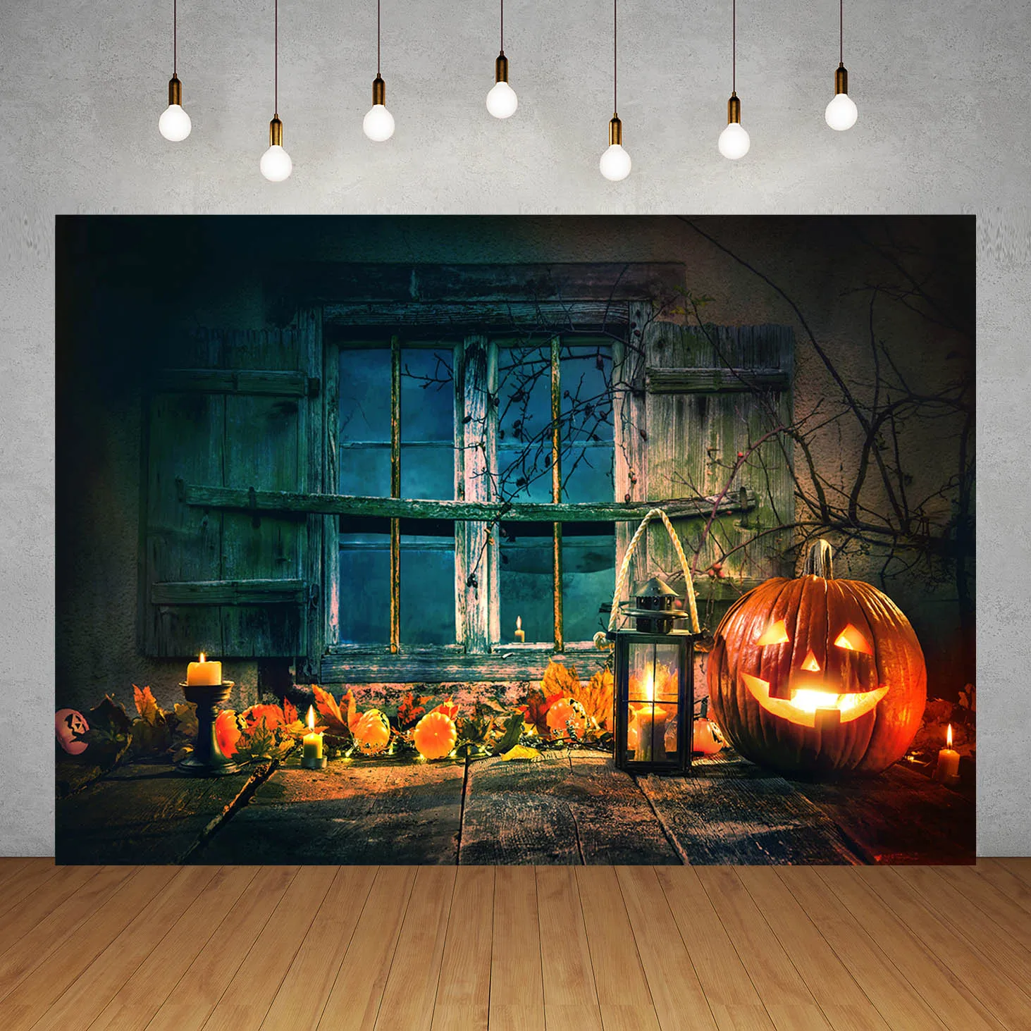 

Vinyl Photographic Backgrounds for Photo Studio Halloween Evening Pumpkin Lamp Children Baby Portrait Backdrops Photobooth