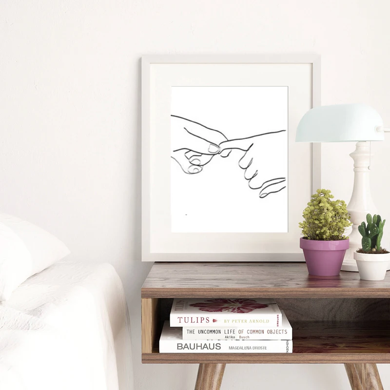 Романтический настенный художественный постер с изображением сердец рук и