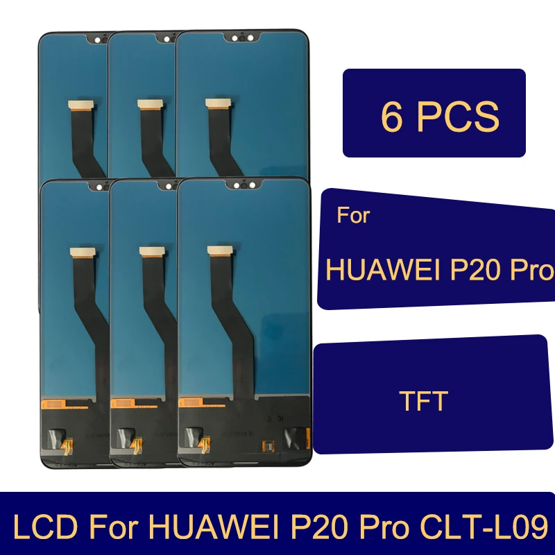 

Оптовая продажа, 6 штук, для Huawei P20 Pro, телефон, ЖК-дисплей, сенсорный экран, дигитайзер, Запасная часть