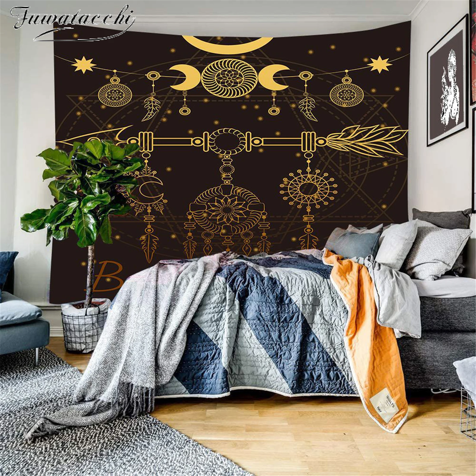 

Home Decor Polyester Fabric Color Skull Head Tapestry for Wall Hanging decoration Carpet Bohemian Abstract Print Wall Tapestry