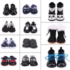 Обувь для кукол 7 см, черная парусиновая лакированная кожа с блестками, кроссовки для 18-дюймовых американских и 43 см кукол для новорожденных, игрушка для девочек