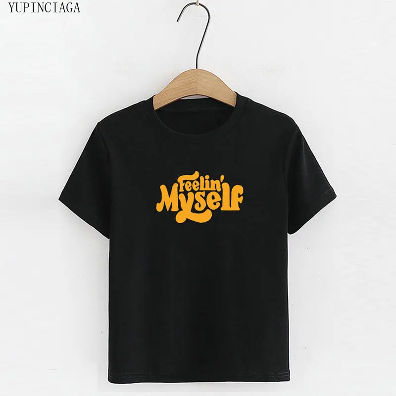 Женская футболка с коротким рукавом круглым вырезом и принтом букв | одежда