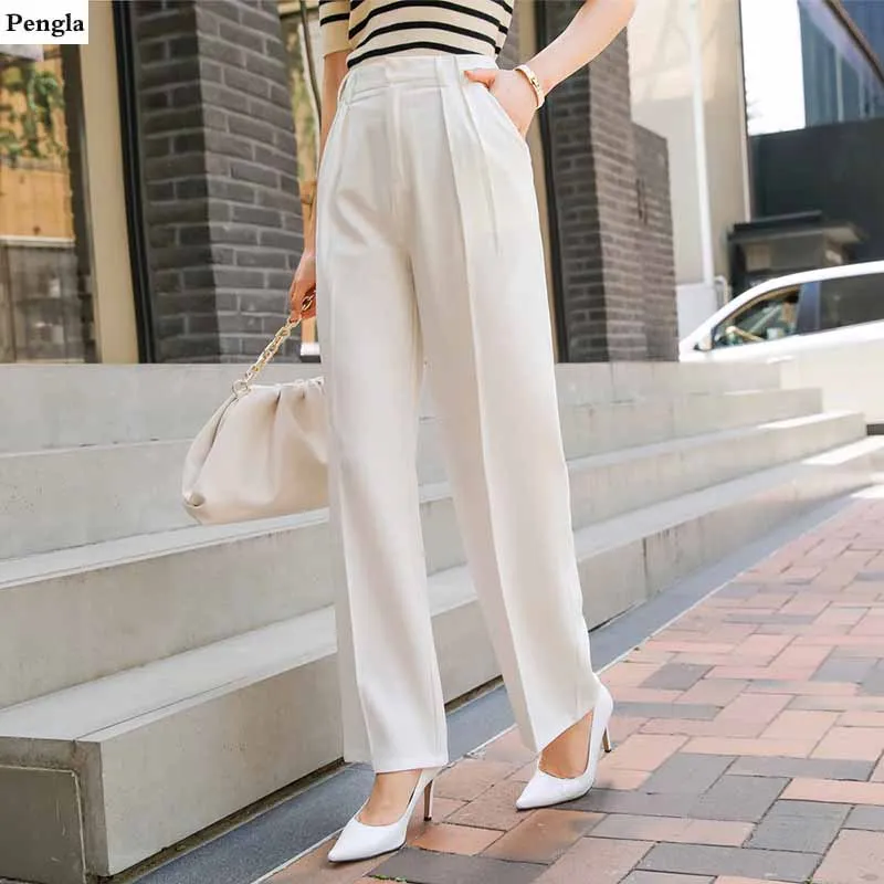 

Брюки женские летние белые, свободные, SR-JD85228