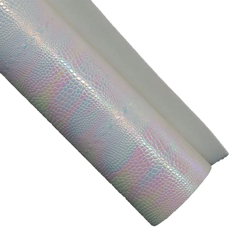 Рулон 30x134 см переливающаяся голографическая ткань розового цвета искусственная