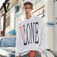 vlone hoodies sweatshirts street hip hop orange big v loose pullover men women