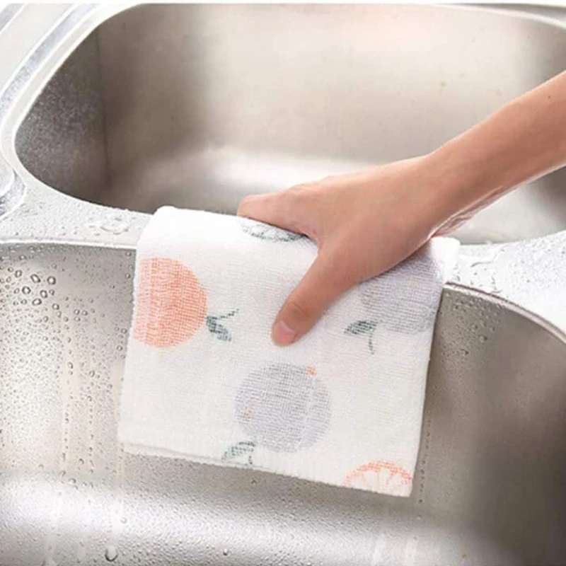 

3 Pieces of Fiber Wipe Printing Super Absorbent and Oil-Free Kitchen Cleaning Cloth, Soft and Thick Rag, Dish Towel