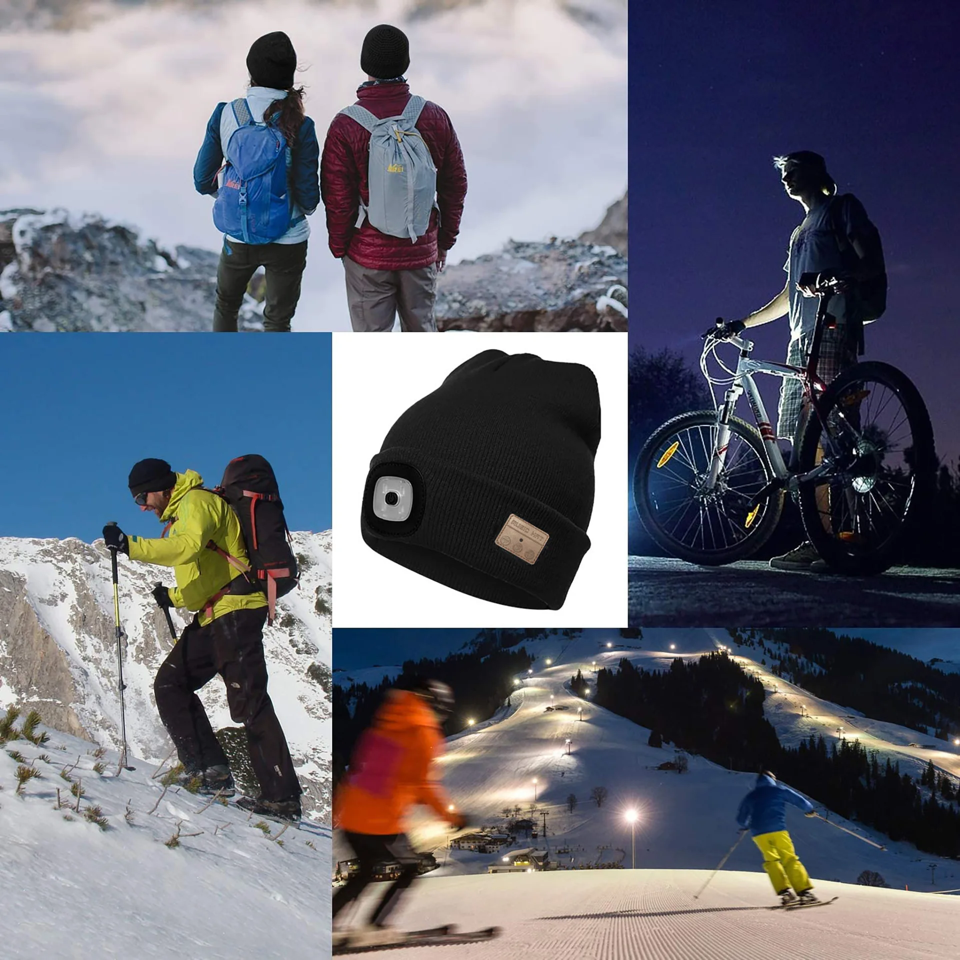 

Wireless Bluetooth Beanie Hat For Men Women With Light, Music Hat With Bluetooth Headphones, Winter Cap With Rechargeable Led