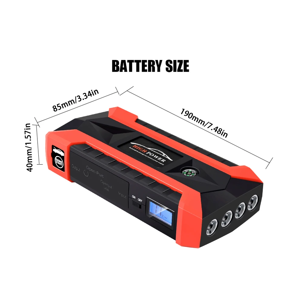 Портативный 20000mAh 12V автомобильный пусковой стартер USB банк питания Батарея зажим усилителя супер пусковое устройство бензин дизельный стартер