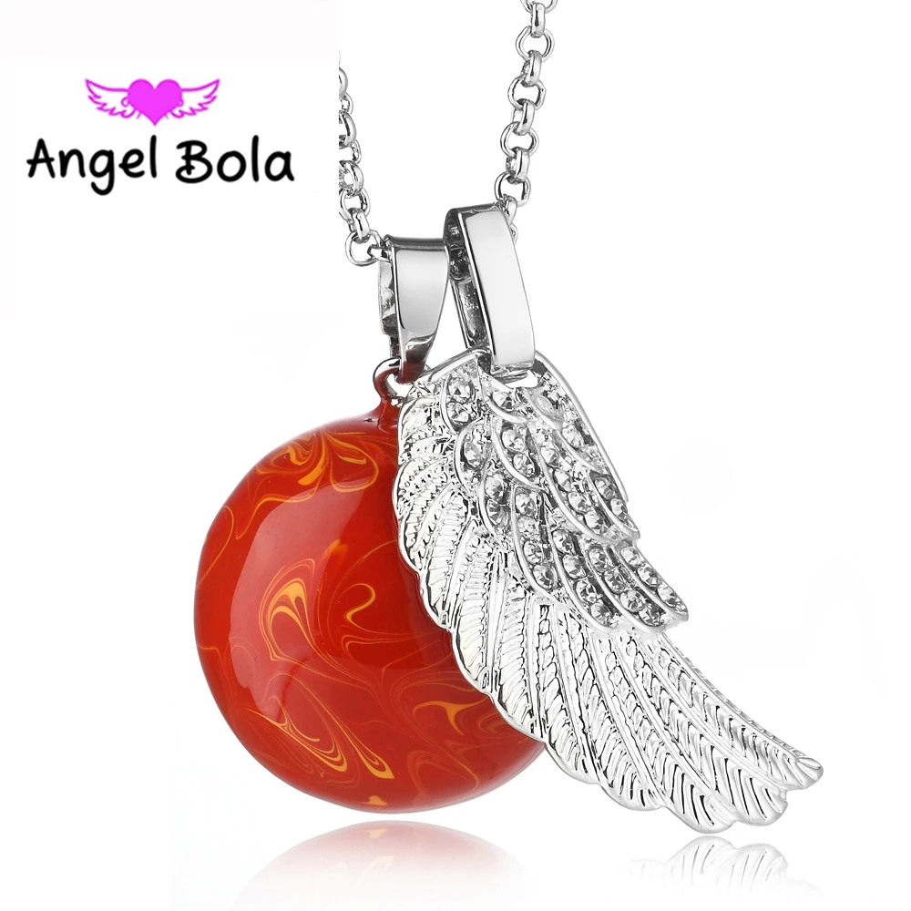 25 мм Красочные Крылья ангела бола ожерелье сделай сам музыкальный звонок длинная