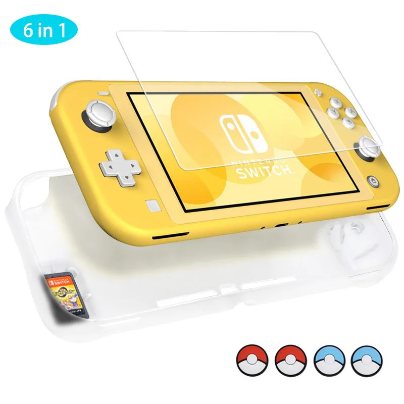 Наборы для Nintendo Switch Lite с закаленным стеклом защитный чехол из ТПУ 4 силиконовыми