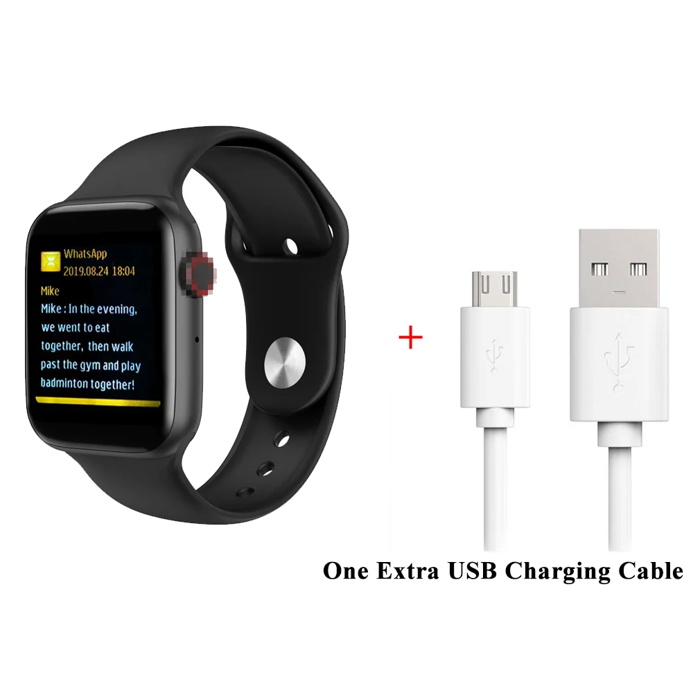 Black ChargingCable LEMFO умные часы Series4 для мужчин ЭКГ сердечного ритма фитнес-монитор Bluetooth Вызов полный сенсорный экран Smartwatch для Apple Android телефон - Цвет: Black ChargingCable