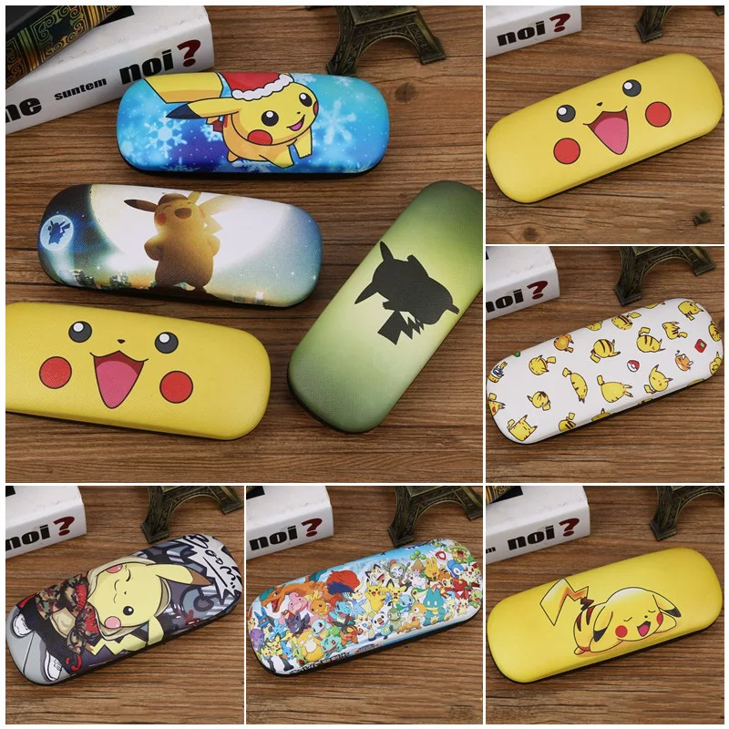 Портативный Жесткий Кожаный Чехол для очков с героями Аниме Покемон Пикачу милым