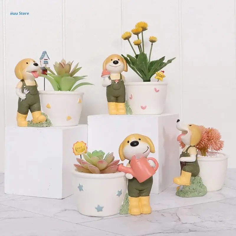 Цветочный горшок с мультяшным изображением щенка суккулентов ваза для собак
