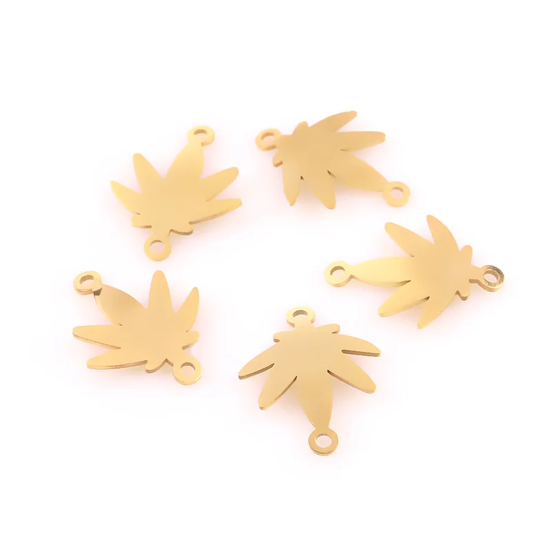 5 шт. из нержавеющей стали кленовый лист гибки Подвески подходят шарм для