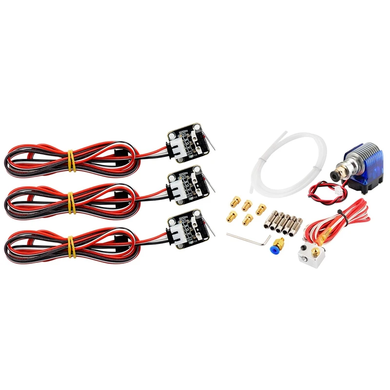 

1set J-Head Hotend Full Kit with Extruder Brass Print Head Nozzle Throat & 3x for CR-10 ENDSTOP Stroke Collision Switch