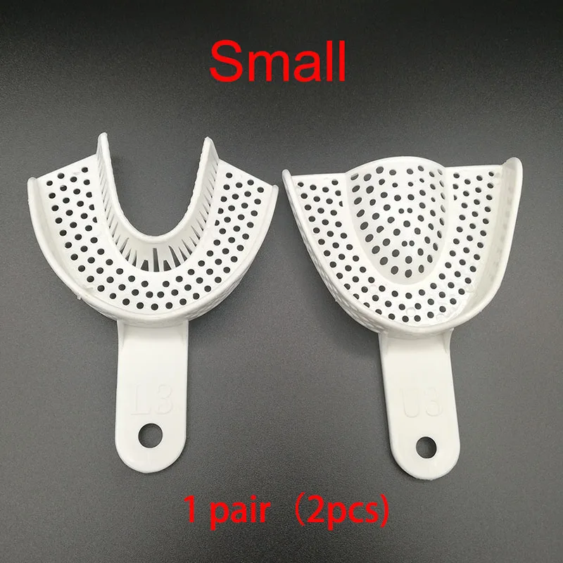 1pairs S (2pcs) 10 шт./компл. для зубных слепков пластмассовые лотки без сетчатый лоток стоматологические инструменты стоматология лабораторный Материал зубной держатель Лотки - Color: 1pairs S (2pcs)