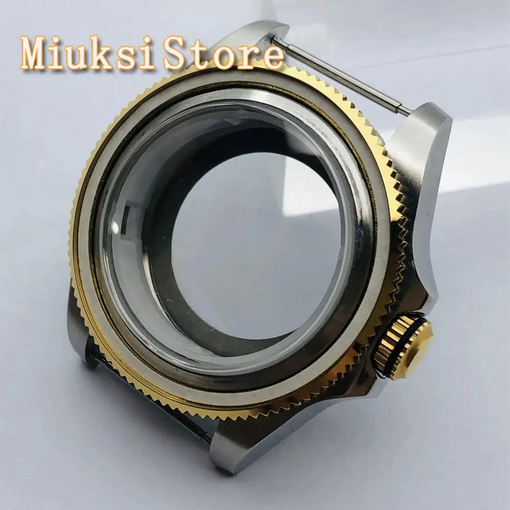 Чехол-накладка из сапфирового стекла 43 мм серебристо-золотистый прозрачный