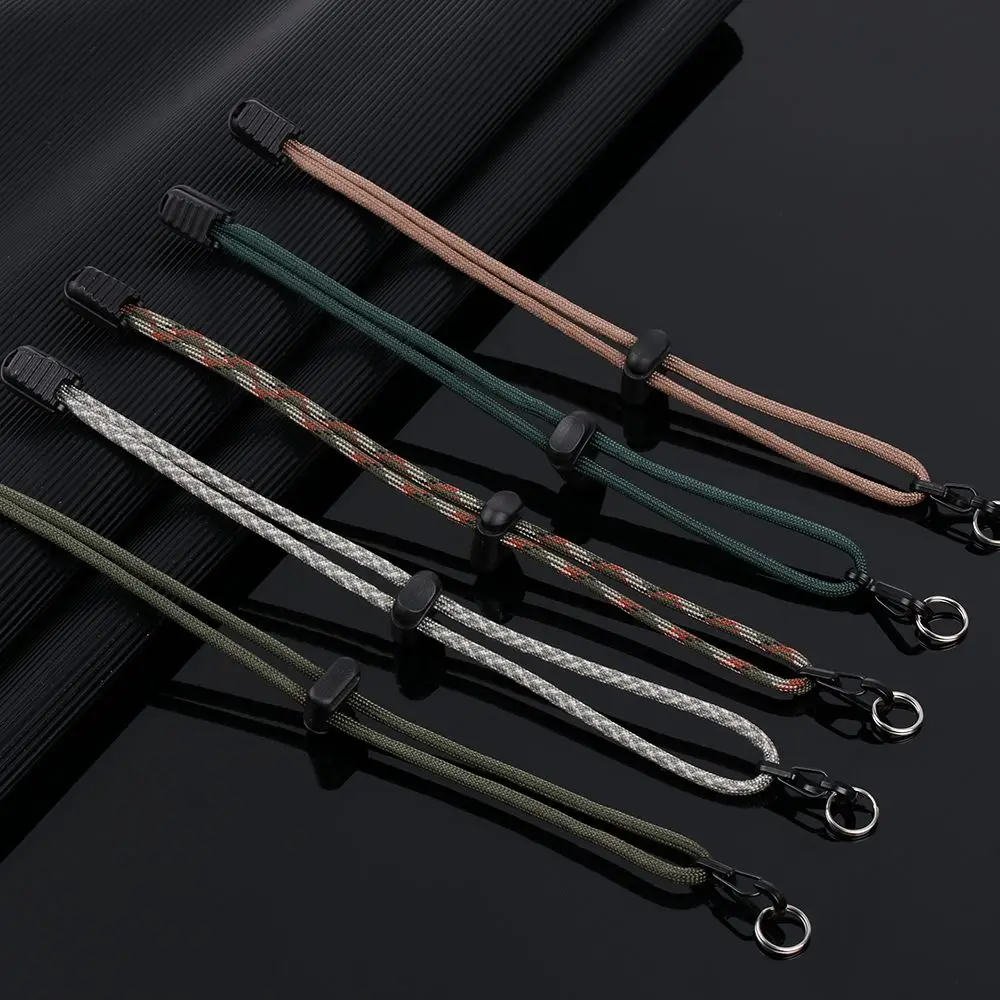 

Survival Backpack Parachute Cord Self-Defense Key Ring Paracord Keychain Flashlight Rope Lanyard Triangle Buckle